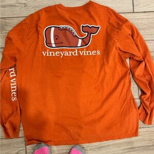 Vineyard Vines Orange Whale Graphic Long Sleeve